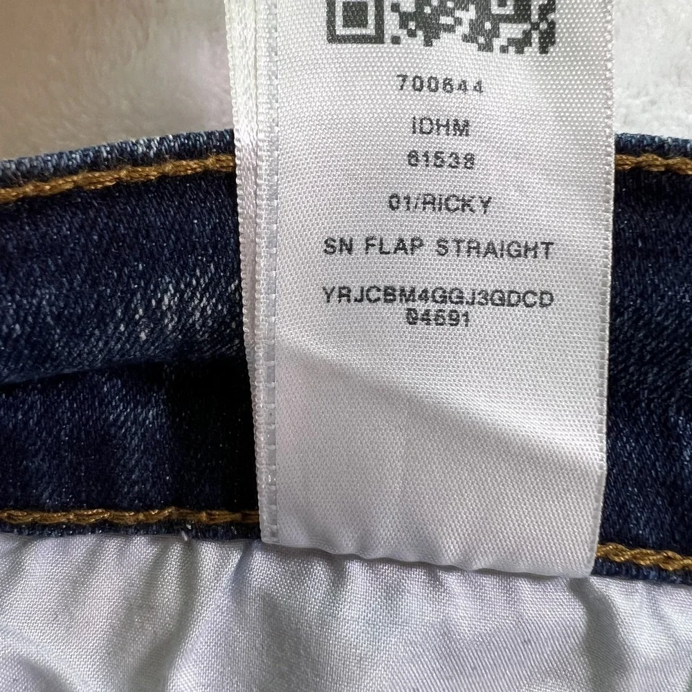 TRUE RELIGION Ricky Relaxed Straight Snap Flap Jean Mens 30/34 (READ) 700644 NWT